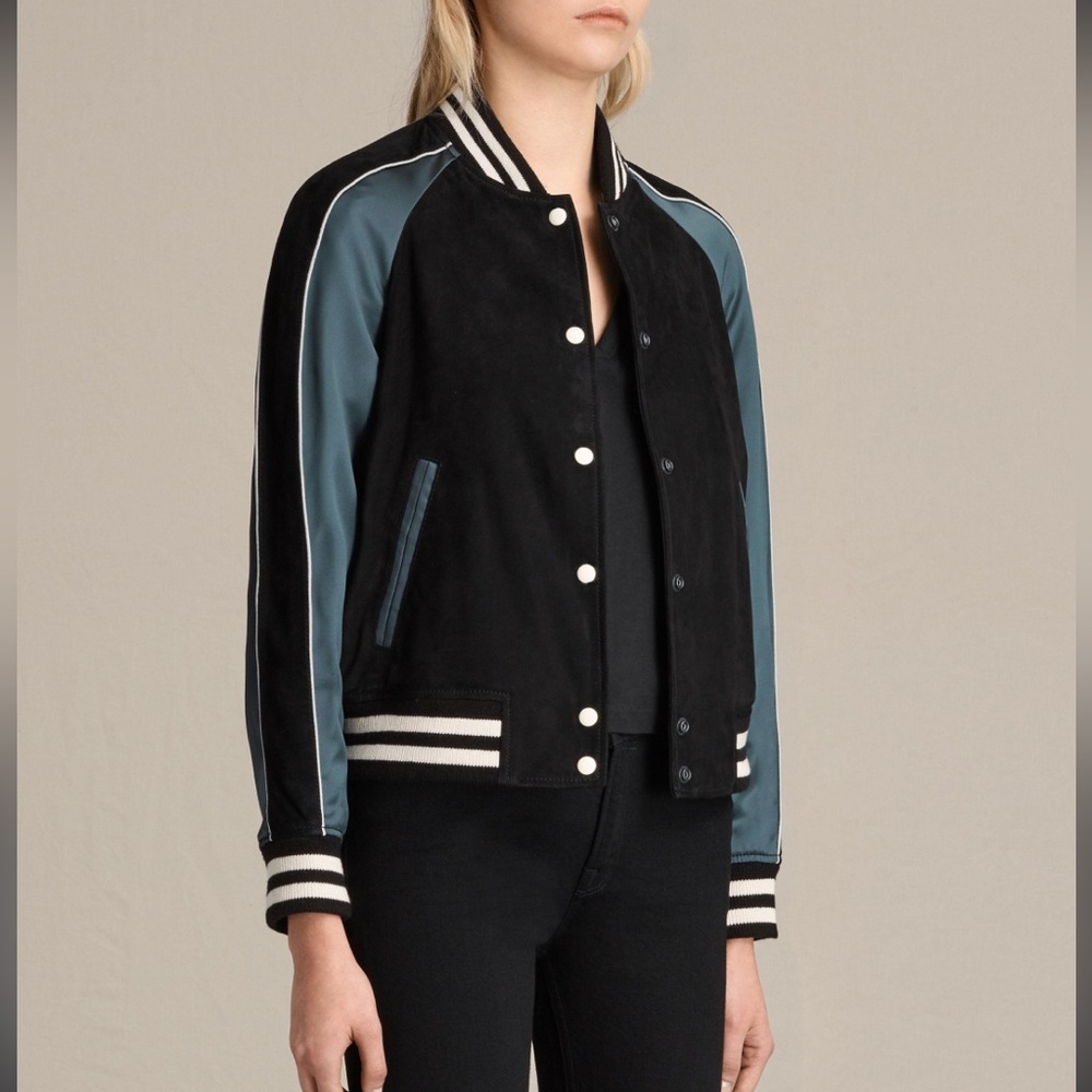 ⬇️AllSaints Women’s Epton Suede Bomber 🌺 - Picture 6 of 16